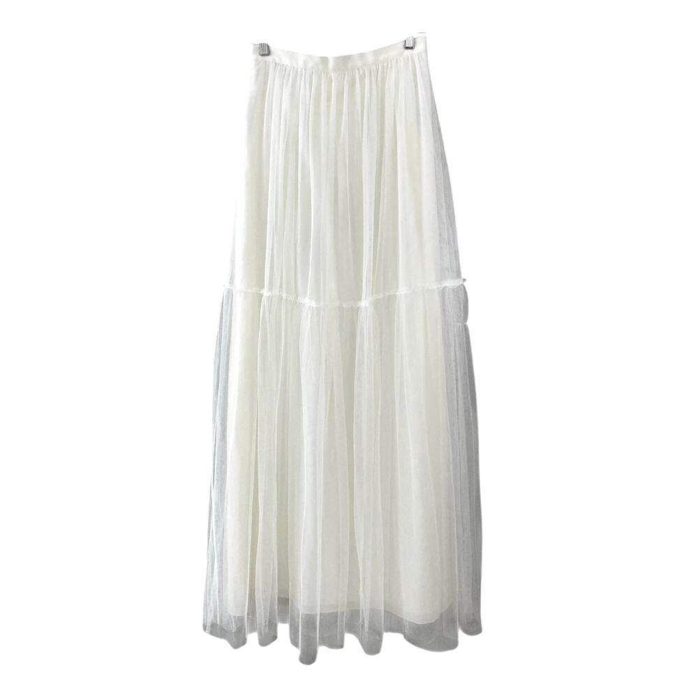 BHLDN Jenny Yoo Blythe Tiered Tulle Bridal Maxi Skirt Ivory 4